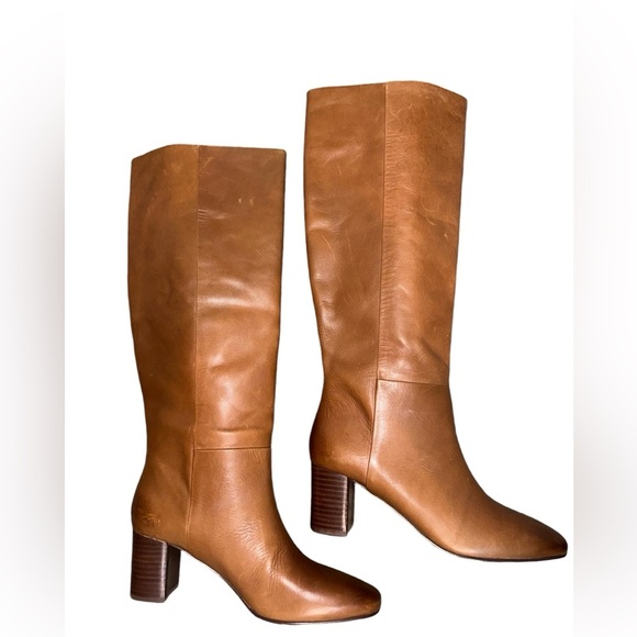 J.CREW brown tall willa slouch leather boots Size 8 1/2 - Picture 1 of 10